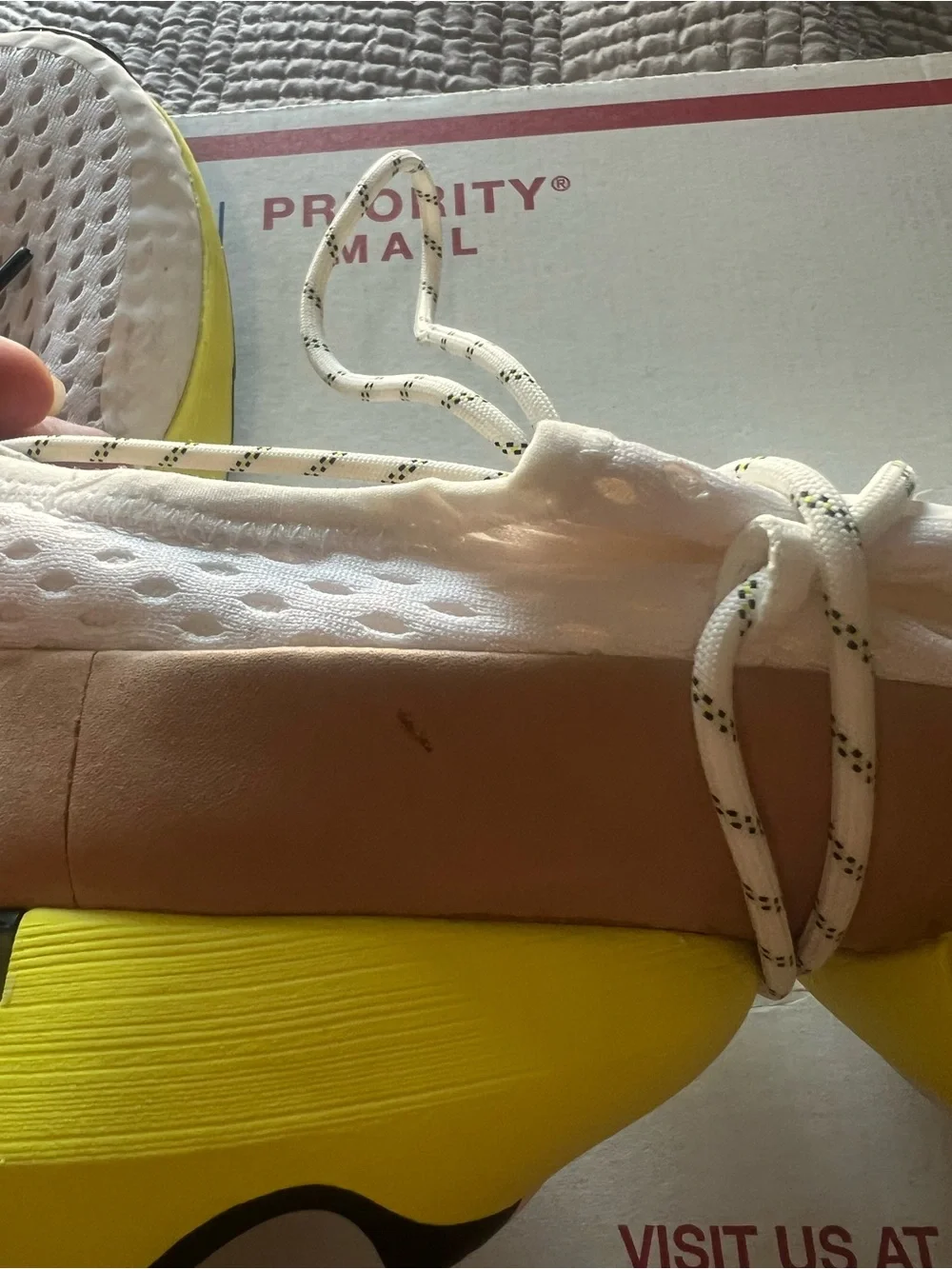 Sorel Kinetic Impact Lace Women White Sea Salt Yellow Size 10 Athletic Sneaker
